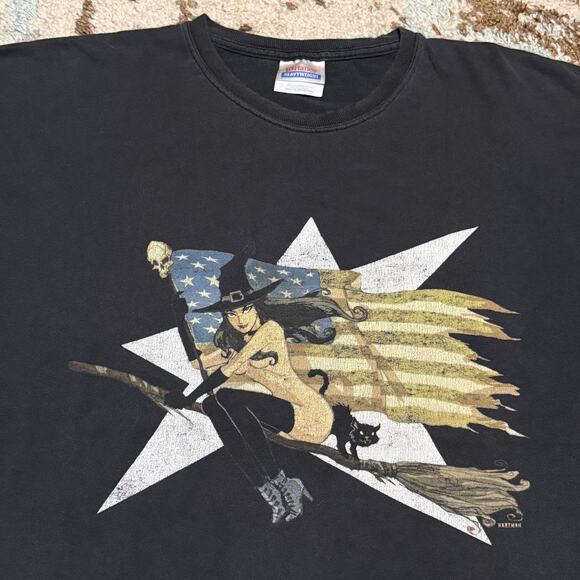 Vintage Rob Zombie Pinup Witch Shirt Size XL 2000s Band Tee - Picture 1 of 8